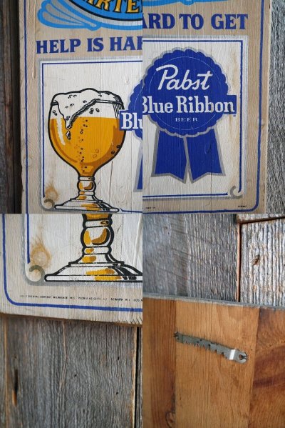 画像2: ビンテージ　Pabst　Blue　Ribbon　ウッドサイン