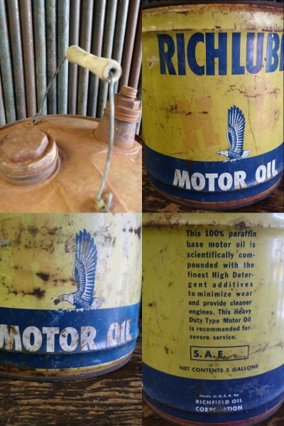 画像2: ビンテージ　RICH　LUBE　MOTOR　OIL缶