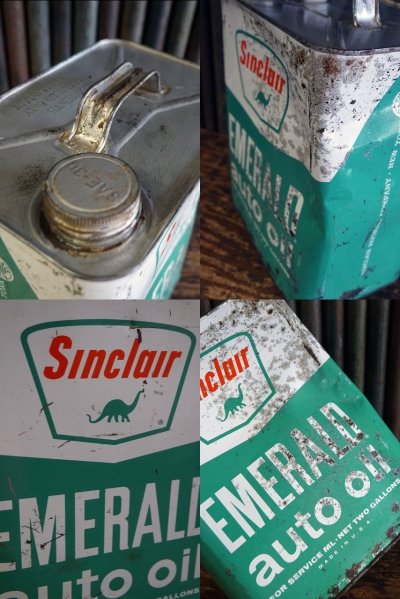 画像2: ビンテージ　Sinclair　EMERALD　auto　MOTOR　OIL缶