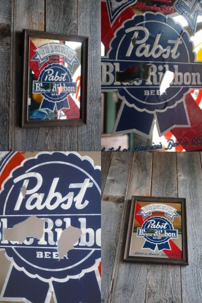 画像1: ビンテージ　Pubst　Blue　Ribbbon　パブミラー　