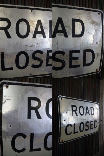 画像1: ビンテージ　ROAD　CLOSED　大型ロードサイン　