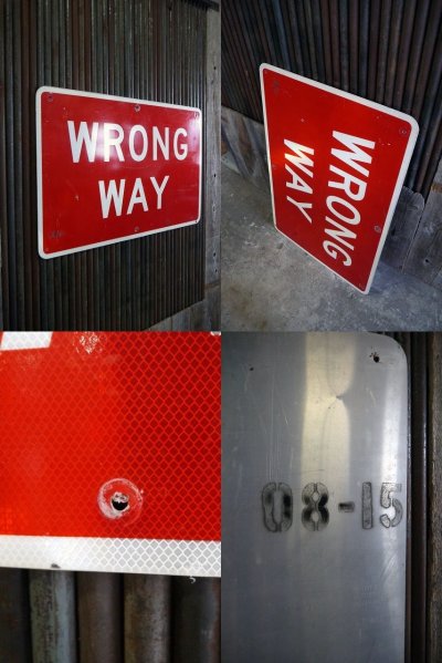 画像2: USA　WRONG　WAY　大型ロードサイン　