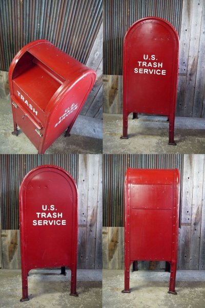 画像1: ビンテージ　U.S.　TRASH　SERVICE　メタルBOX
