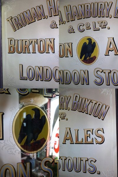 画像1: アンティーク　BURTON　ALES　大型パブミラー