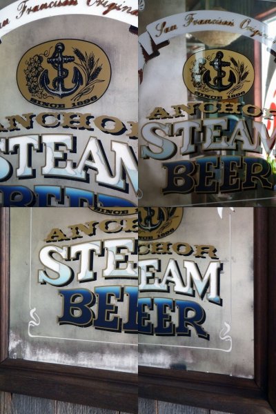画像1: ビンテージ　ANCHOR　STEAM　BEER　大型パブミラー