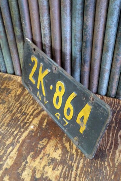 画像1: ビンテージ NY 1947 ナンバープレート