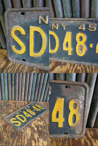 画像2: ビンテージ　NY　４５　ナンバープレート