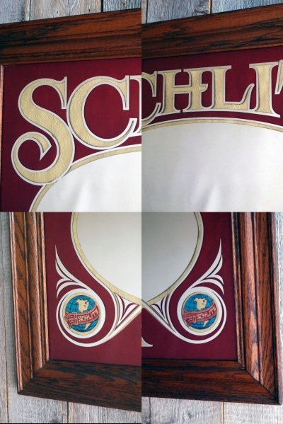 画像1: ビンテージ　SCHLITZ　BEER　パブミラー　