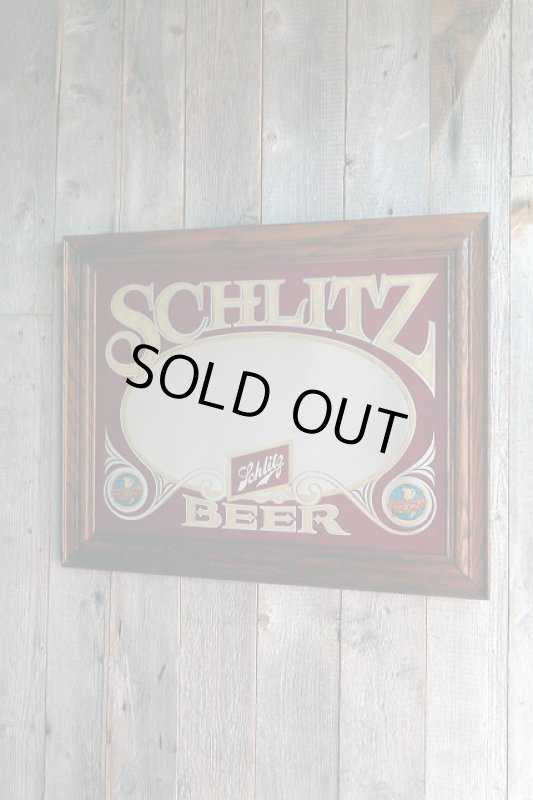 画像1: ビンテージ　SCHLITZ　BEER　パブミラー　 (1)