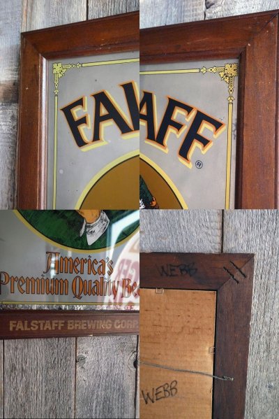 画像2: ビンテージ　FALSTAFF　パブミラー　