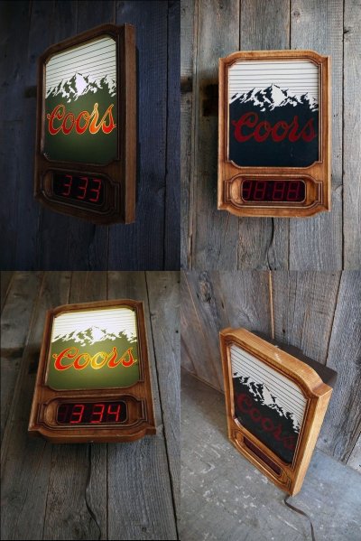 画像1: ビンテージ　Coors　ライトサインデジタルクロック