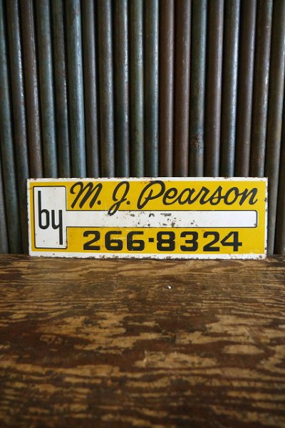 画像1: ビンテージ　M.j　Pearson　両面メタルサイン