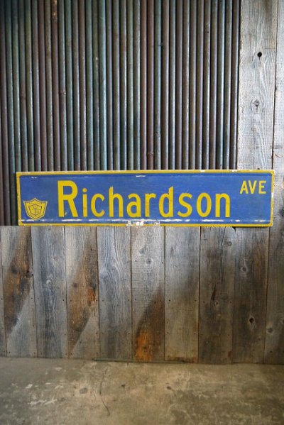 画像1: ビンテージ　Richardson　AVE　両面ストリートサイン