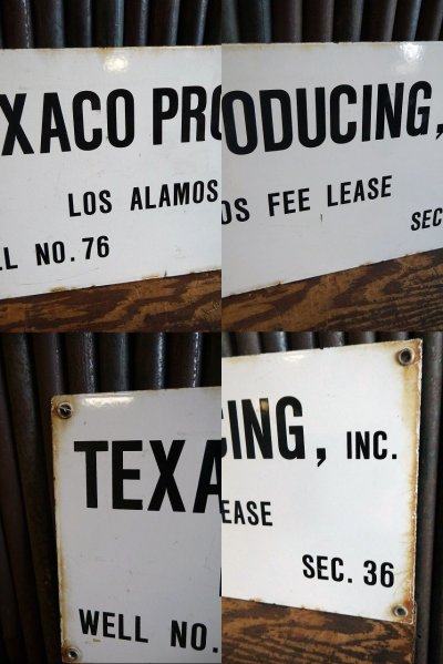 画像2: ビンテージ 　TEXACO　PRODUCING　ホーローサイン　