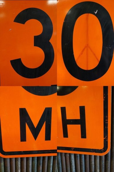 画像1: USA　３０　MPH　ロードサイン