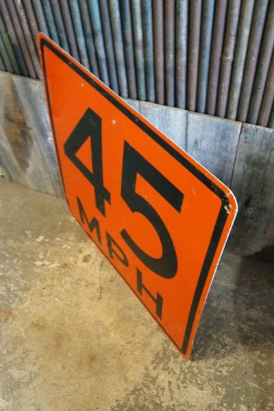 画像2: ビンテージ　４５　MPH　ロードサイン