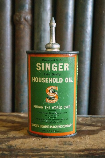 画像1: ビンテージ SINGER ミニOIL缶