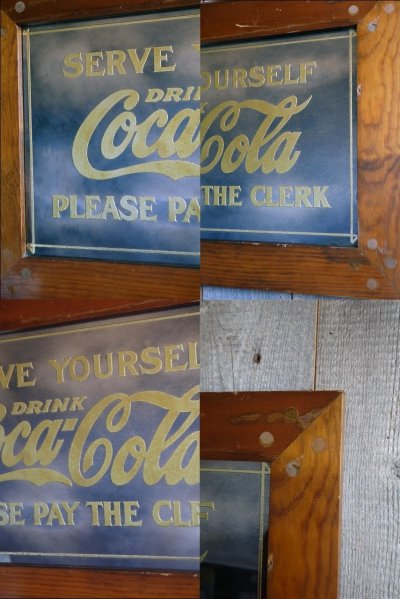 画像1: ビンテージ　SERVE　YOURSELF　DRINK　Coca-Cola　パブミラー　