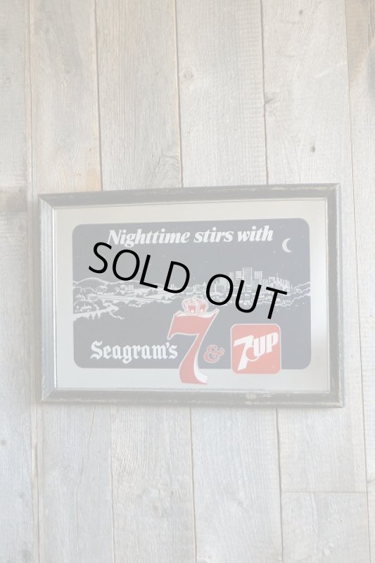 画像1: ビンテージ　Seagram's　7　×７UP　パブミラー　 (1)