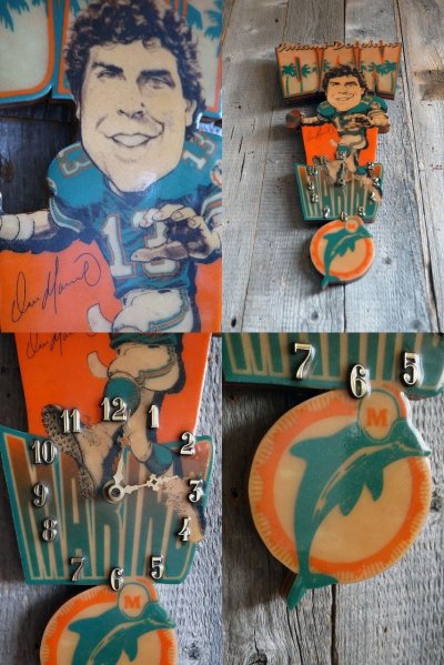 画像1: ビンテージ　Miami　Dolphins　壁掛けクロック