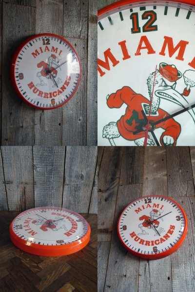 画像1: ビンテージ　MIAMI　HURRICANES　壁掛けクロック