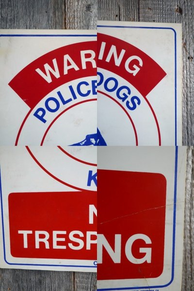 画像1: ビンテージ　WARNING　POLICE　DOG　K9　サイン