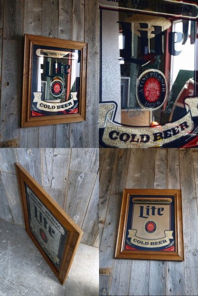 画像2: ビンテージ　Light　COLD　BEER　パブミラー　