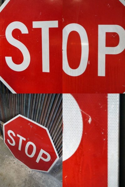 画像1: USA　STOP　特大ロードサイン　