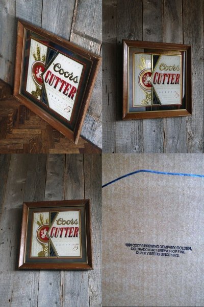画像2: ビンテージ　Coors　CUTTER　パブミラー　