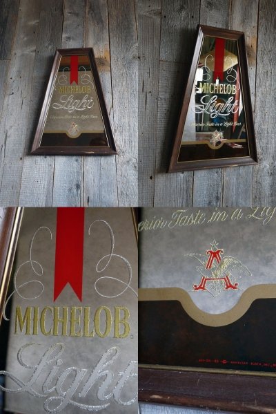 画像1: ビンテージ　MICHELOB　Light　パブミラー　C