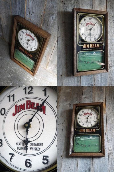 画像1: ビンテージ　JIM　BEAM　壁掛けクロック