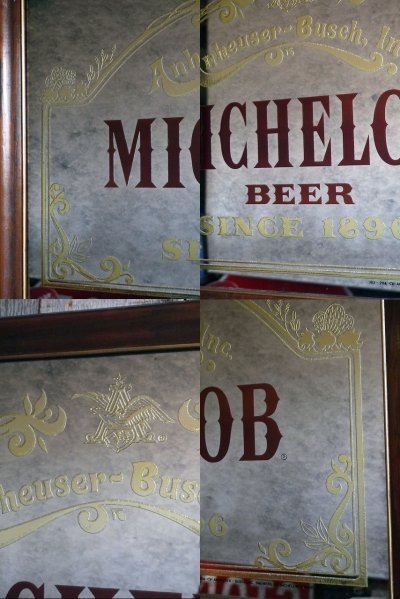 画像1: ビンテージ　MICHELOB　パブミラー　