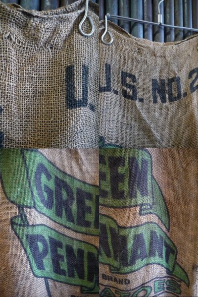 画像1: ビンテージ　U.S.　NO２　GREEN　PENNANT　POTETO　BAG
