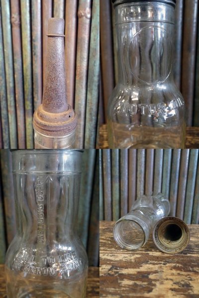 画像2: ビンテージ 　SHIELDS　HARPER　MOTOR　OIL　ガラス瓶 　E