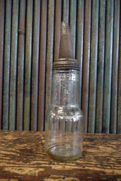 画像1: ビンテージ SHIELDS HARPER MOTOR OIL ガラス瓶 D