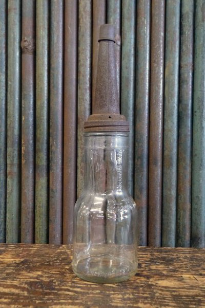 画像1: ビンテージ 　SHIELDS　HARPER　MOTOR　OIL　ガラス瓶 　E