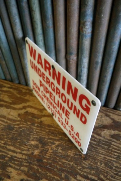 画像1: ビンテージ　WARNING　ミニサイン