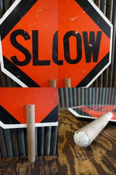 画像2: ビンテージ　SLOW×STOP　ハンドサイン　