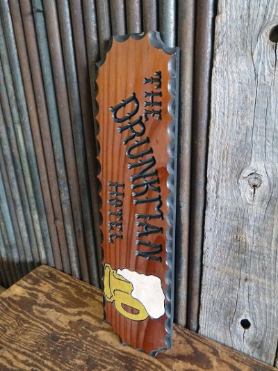 画像1: ビンテージ　THE　DRUNKMAN　HOTEL　サイン