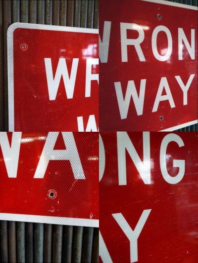 画像1: USA　WRONG　WAY　大型ロードサイン　