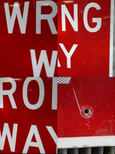 画像1: USA　WRONG　WAY　大型ロードサイン　