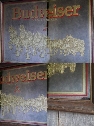 画像1: ビンテージ　Budweiser　パブミラー