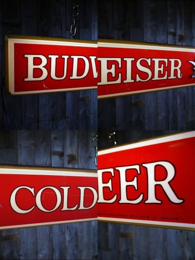 画像1: ビンテージ　BUDWEISER　COLD　BEER　大型ライトサイン
