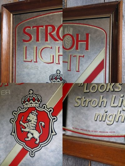 画像1: ビンテージ　Stroh's　BEER　パブミラ―