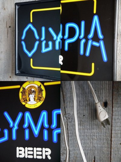 画像1: ビンテージ　OLYMPIA　BEER　ライトサイン