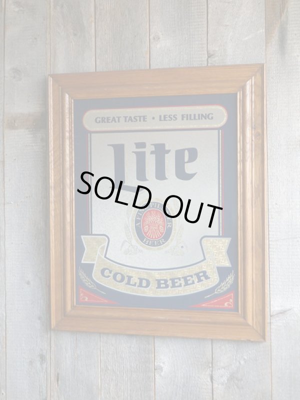 画像1: ビンテージ　Lite　COLD　BEER　パブミラー (1)