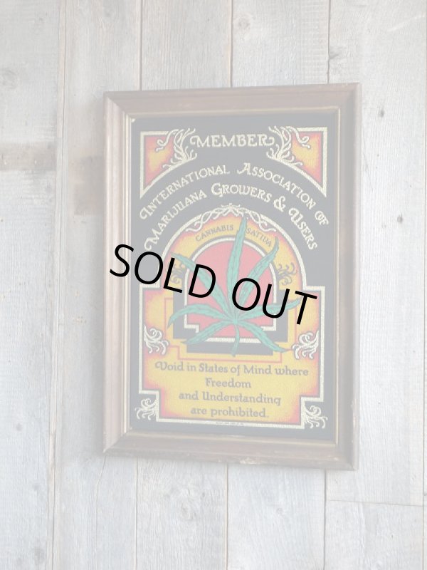 画像1: ビンテージ　Marijuana Growers & Users　ミラー　 (1)