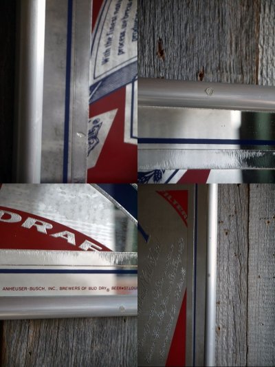 画像2: ビンテージ　 Bud　 Dry　 パブミラー　
