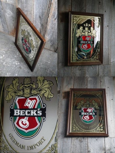 画像1: ビンテージ　BECK'S　パブミラー　Ｂ