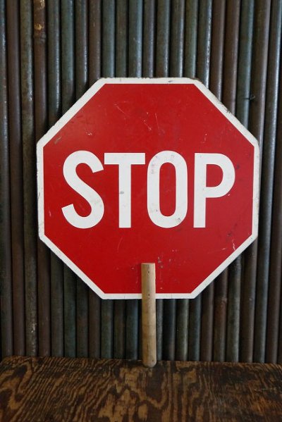 画像1: ビンテージ　SLOW×STOP　ハンドサイン　